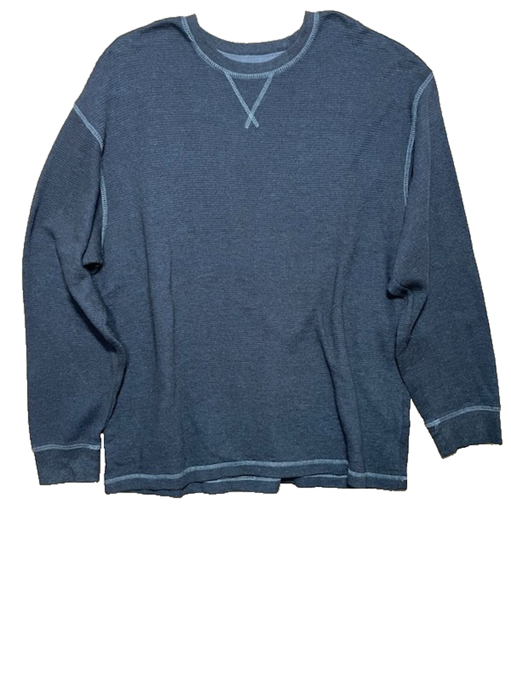 Redhead Waffle Knit Thermal Sweatshirt 2XL Blue Gorpcore Contrast Stitch EUC